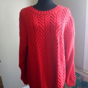 Wainscott Red Cable Knit Sweater | Size L